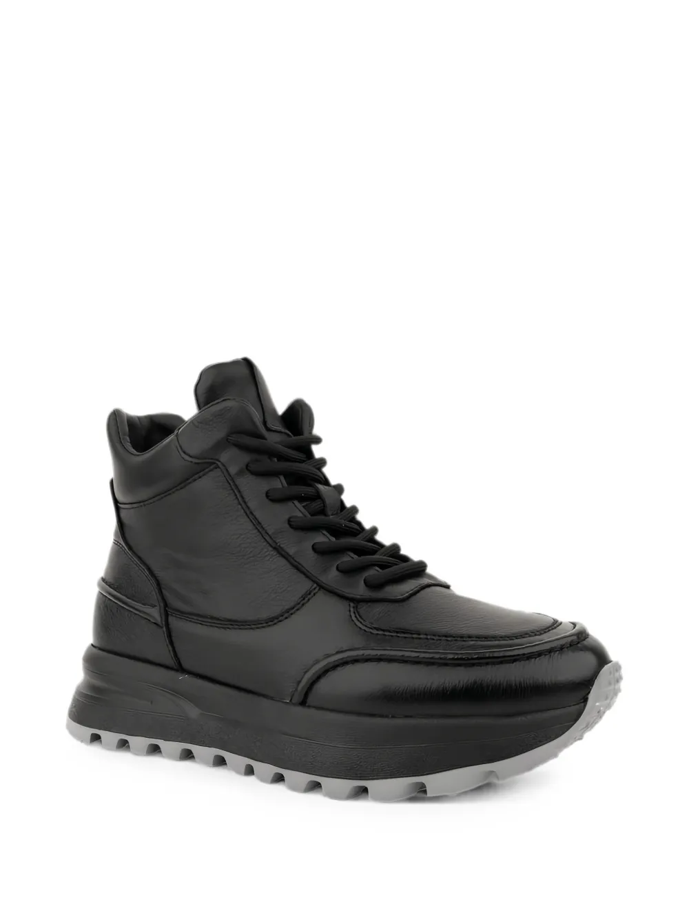 LINDA BAUMANN lace-up side-zip sneakers Zwart