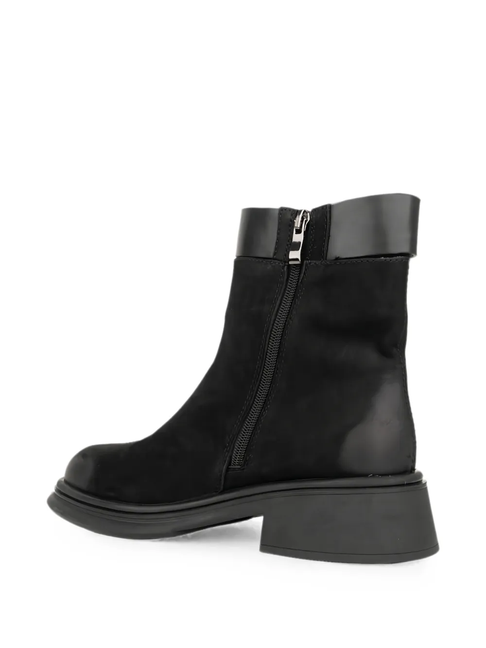 LINDA BAUMANN buckle-detail panelled ankle boots Zwart