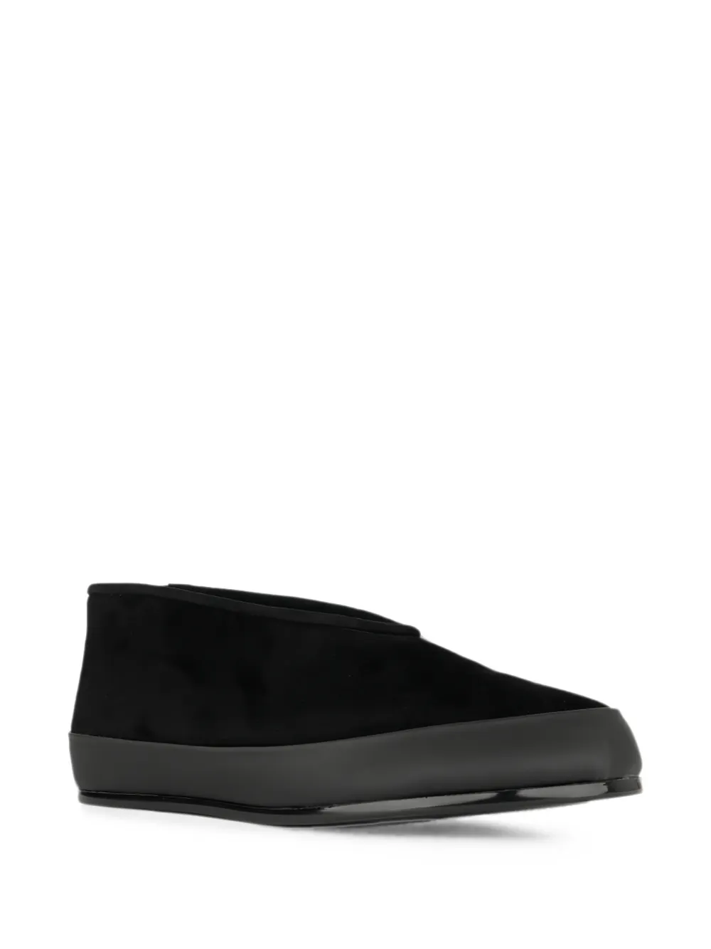 Linda Baumann Suede Slip-on Loafers In Black