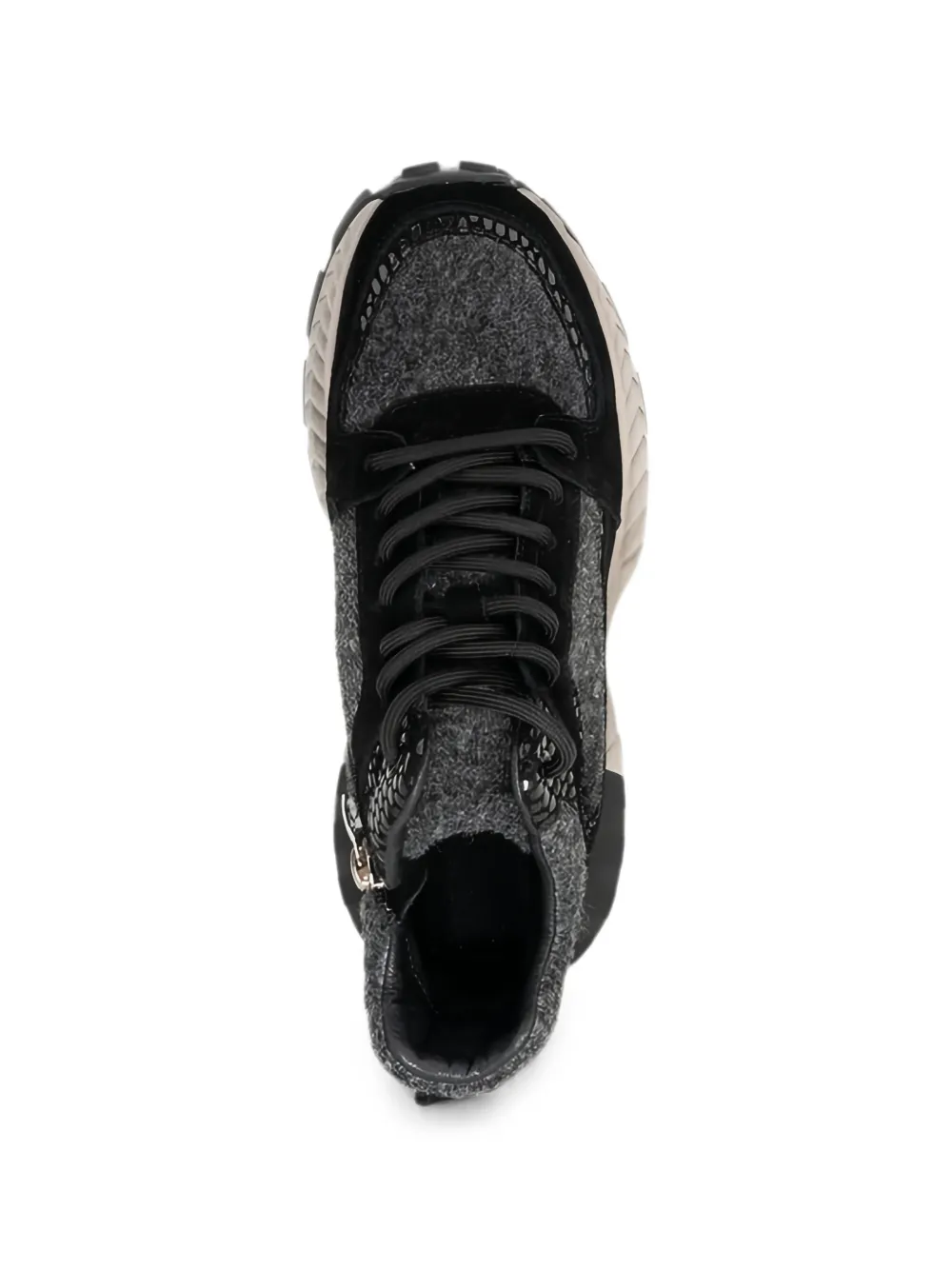 LINDA BAUMANN snakeskin-effect panelled sneakers Zwart