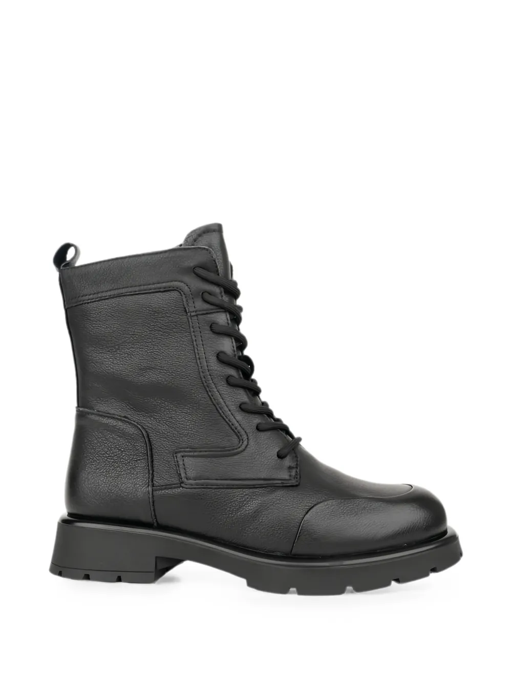 LINDA BAUMANN lace-up leather ankle boots Zwart