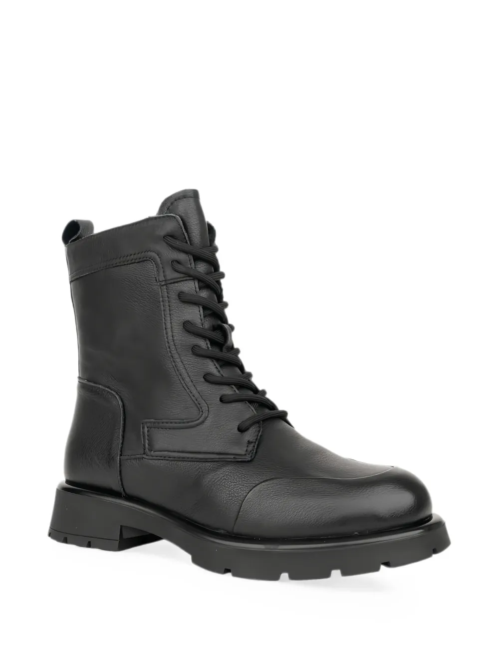 LINDA BAUMANN lace-up leather ankle boots Zwart