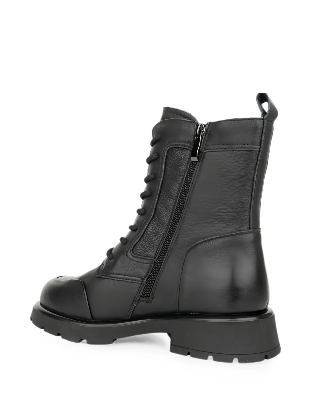 LINDA BAUMANN lace-up leather ankle boots Zwart