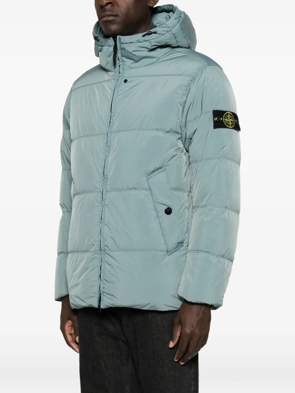 Stone Island 4100037 Reps NY jack met gekreukt effect Blauw