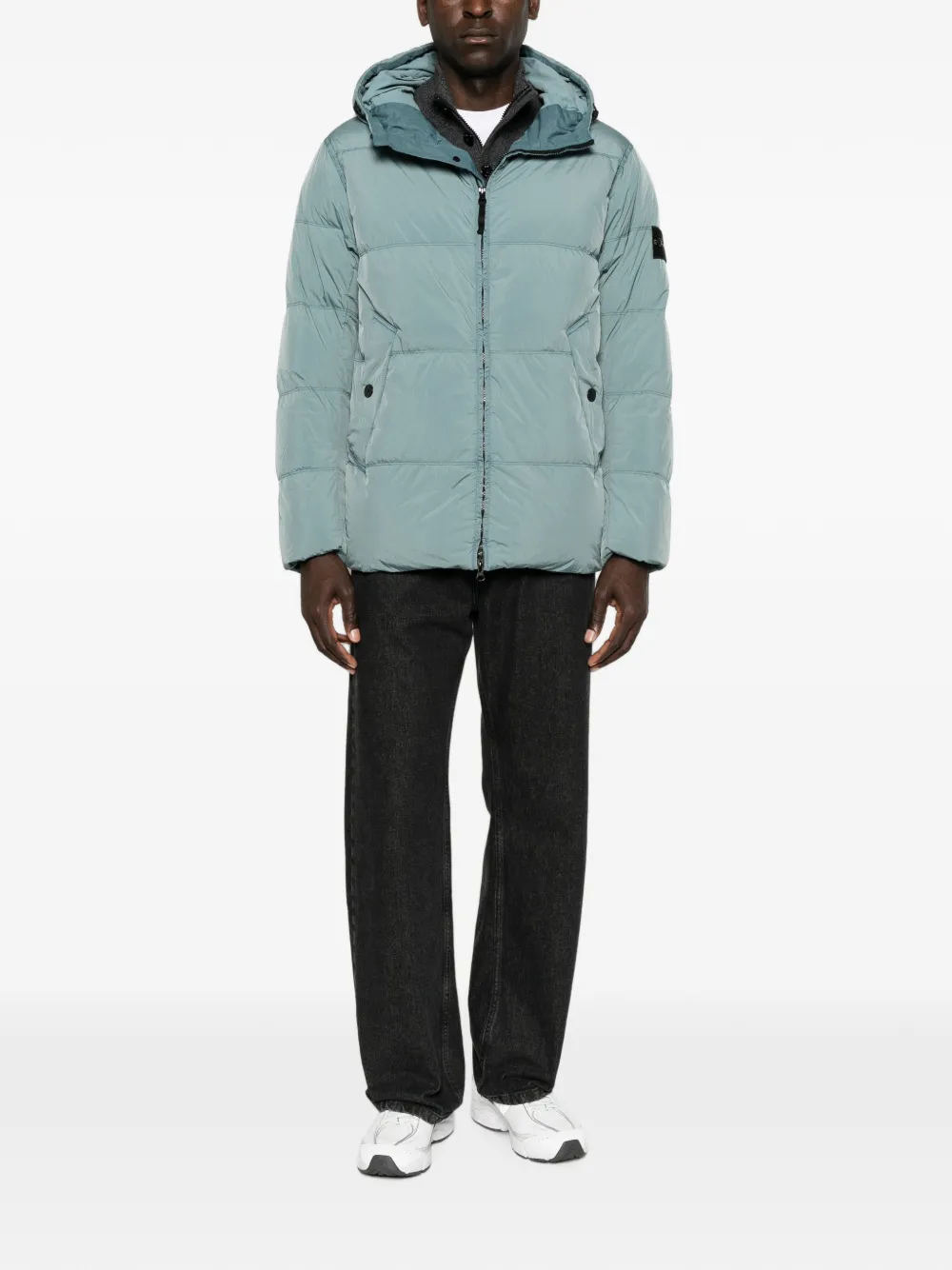 Stone Island 4100037 Reps NY jack met gekreukt effect Blauw