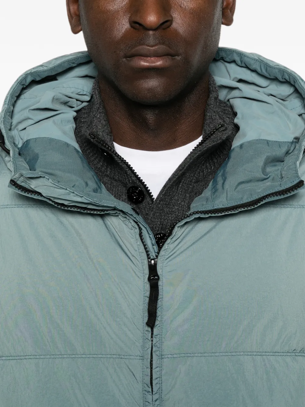 Stone Island 4100037 Reps NY jack met gekreukt effect Blauw