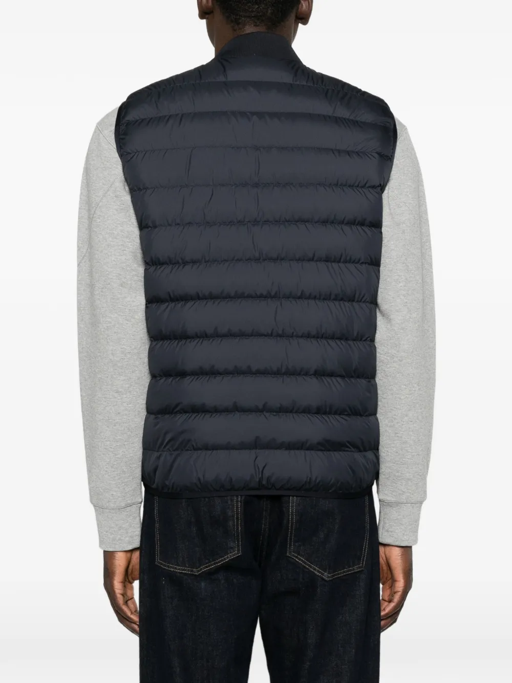 Moncler quilted logo-patch gilet Blauw