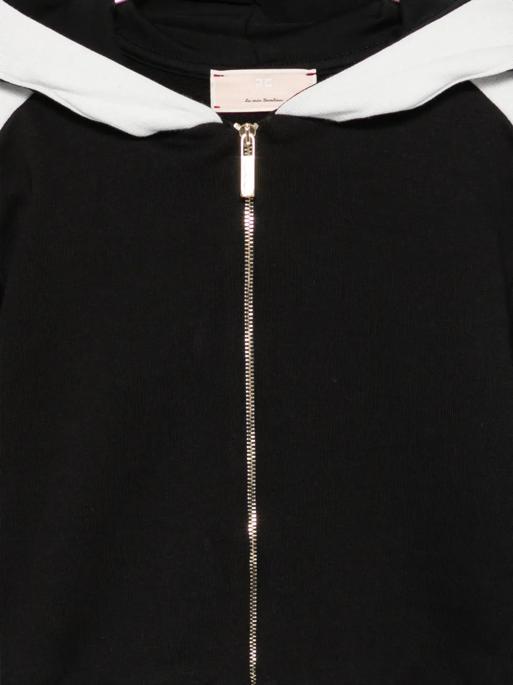 Elisabetta Franchi La Mia Bambina Hoodie met logoprint en rits Zwart