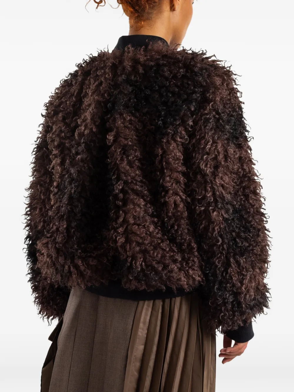sacai faux-fur panelled jacket Bruin