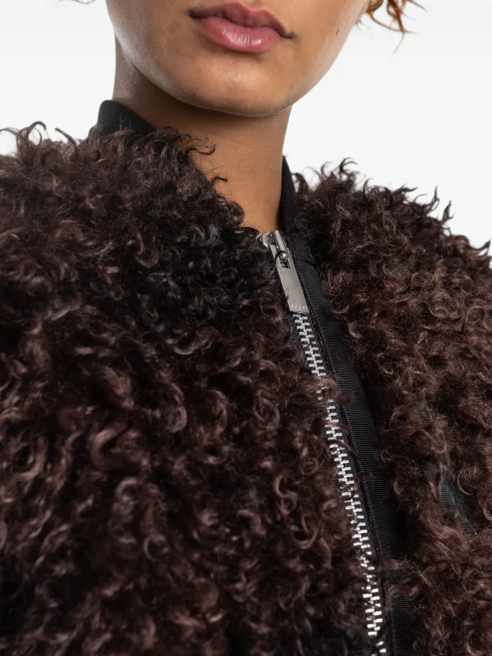 sacai faux-fur panelled jacket Bruin