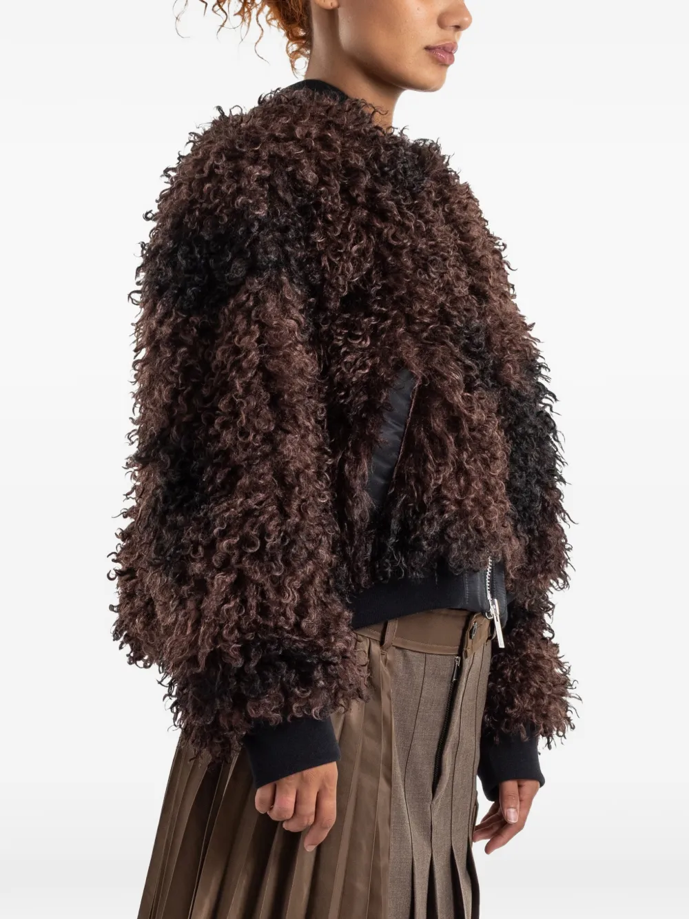 sacai faux-fur panelled jacket Bruin