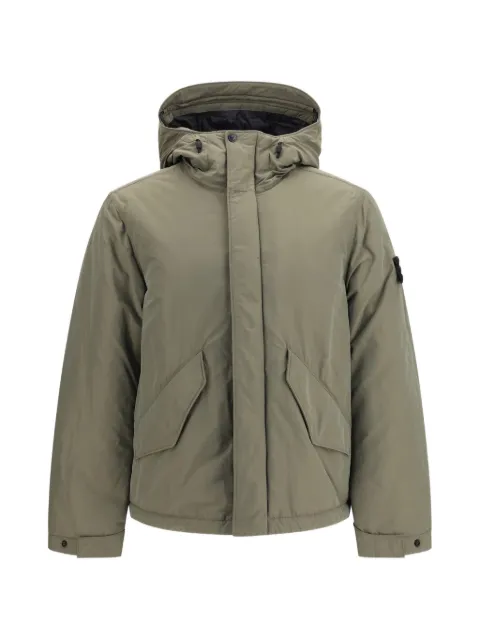 Stone Island hooded logo-patch jacket