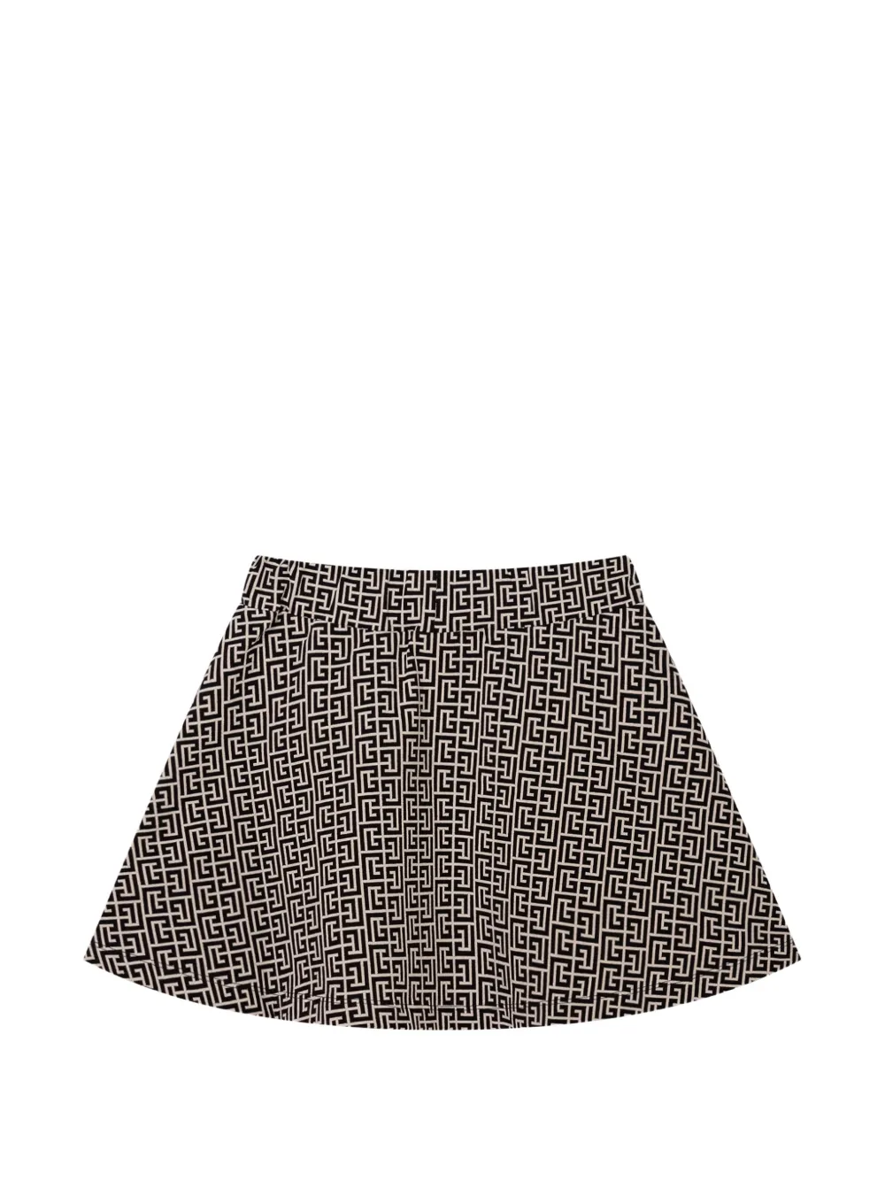 Balmain Kids Rok met A-lijn en monogramprint Beige