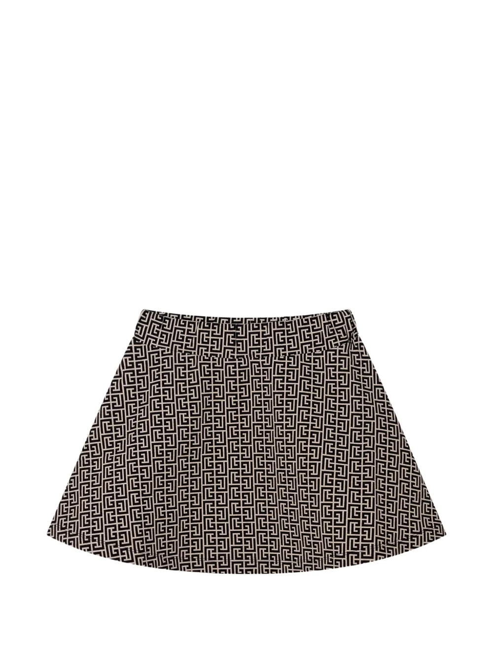 Balmain Kids monogram-print A-line skirt - Toni neutri