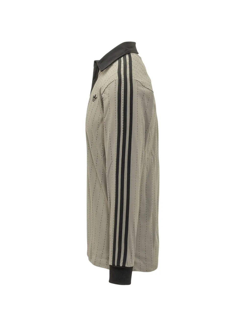 adidas pinstripe long-sleeve polo shirt Beige