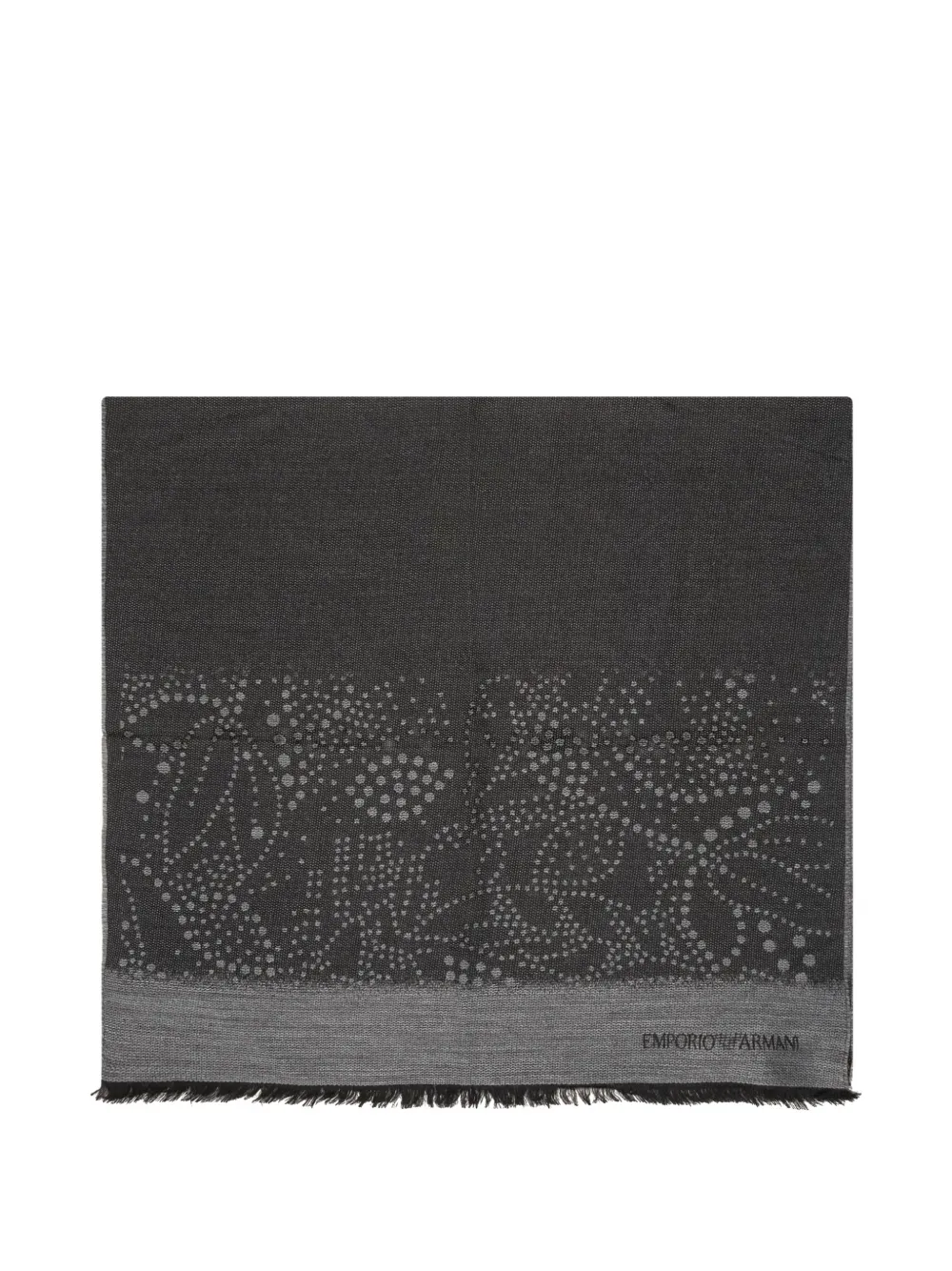 Emporio Armani jacquard-patterned frayed scarf - Nero
