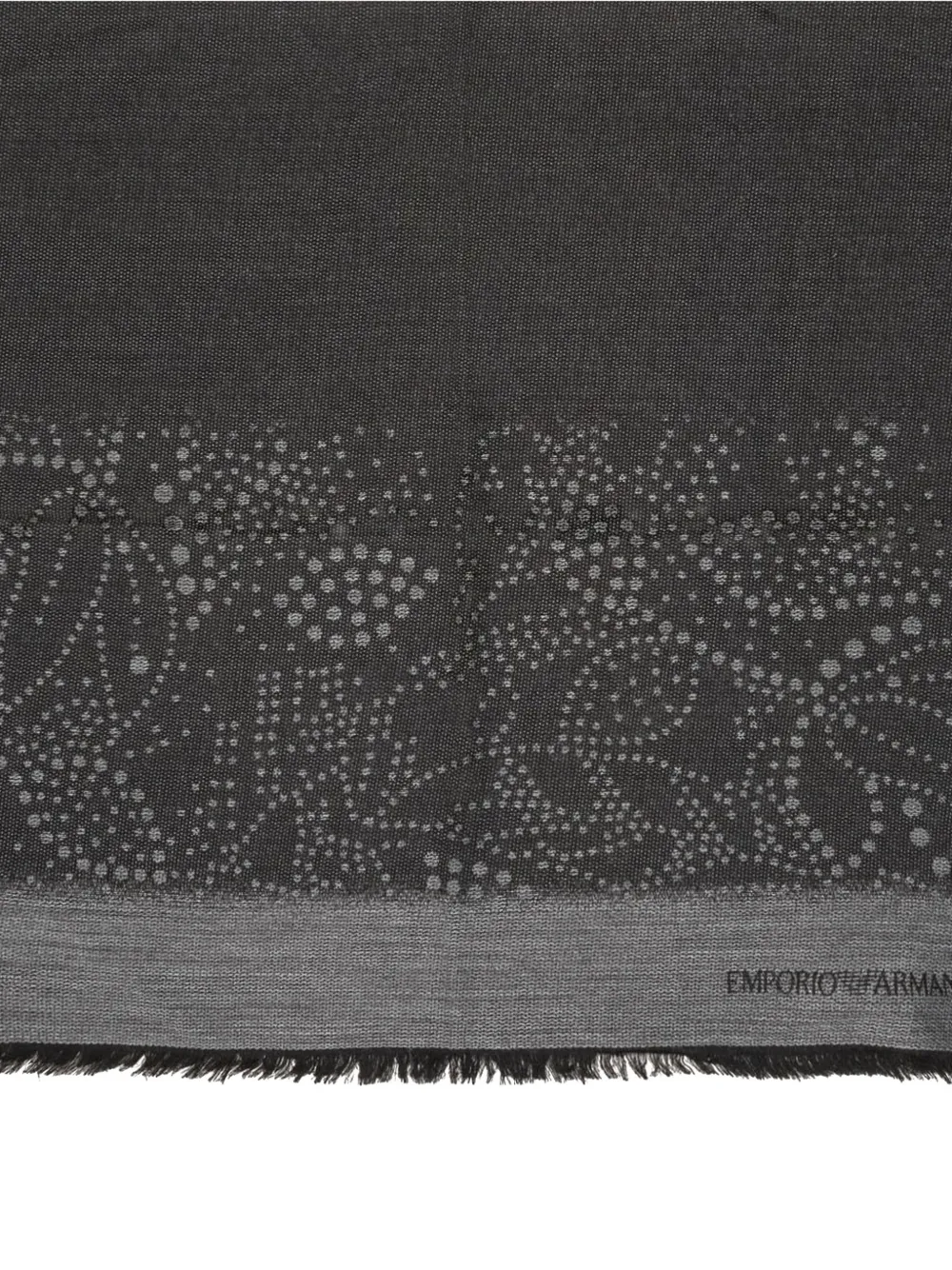 Emporio Armani Sjaal met jacquard en franje Zwart