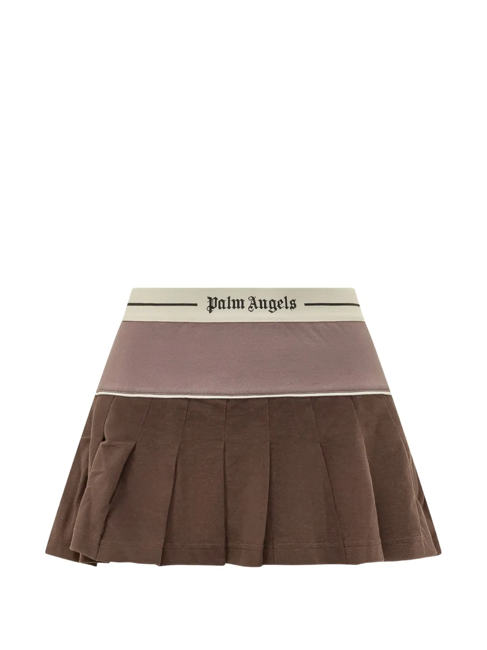 Palm Angels logo pleated mini skirt - Braun