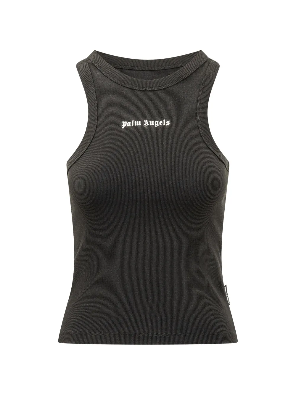 Palm Angels logo-print ribbed tank top - Schwarz