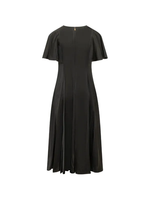 Michael Michael Kors cape-sleeve Satin Midi Dress | Black