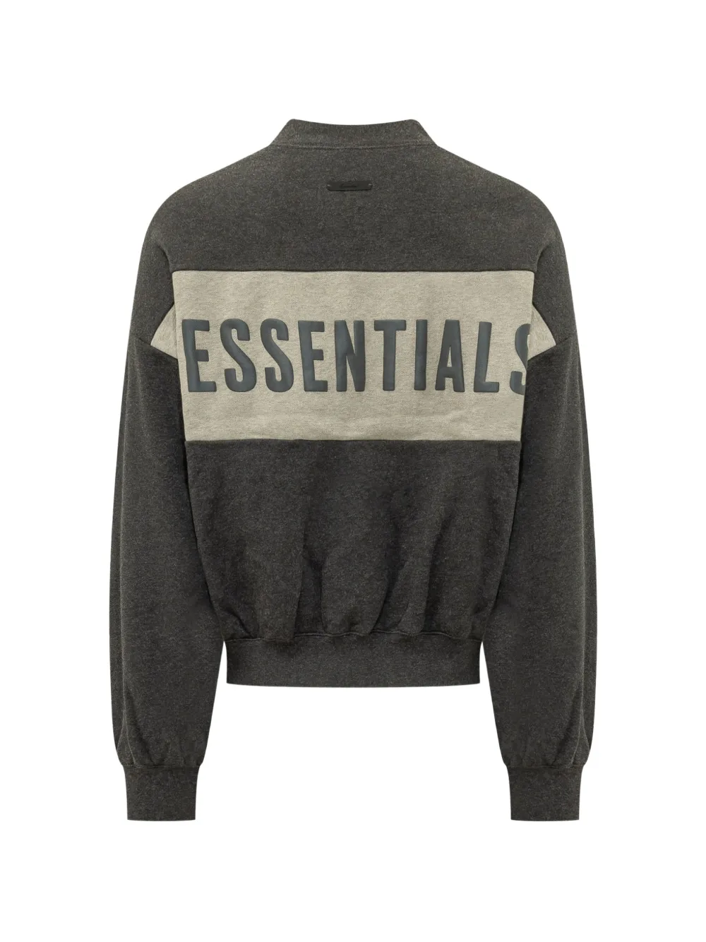 Essentials Cropped Relaxed Panelled Sweatshirt In Gray