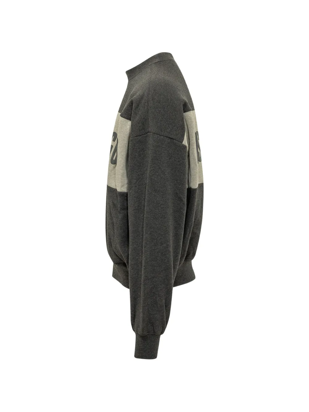 Essentials Cropped Relaxed Panelled Sweatshirt In Gray