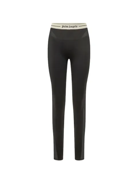 Palm Angels logo-waistband mesh-panel leggings