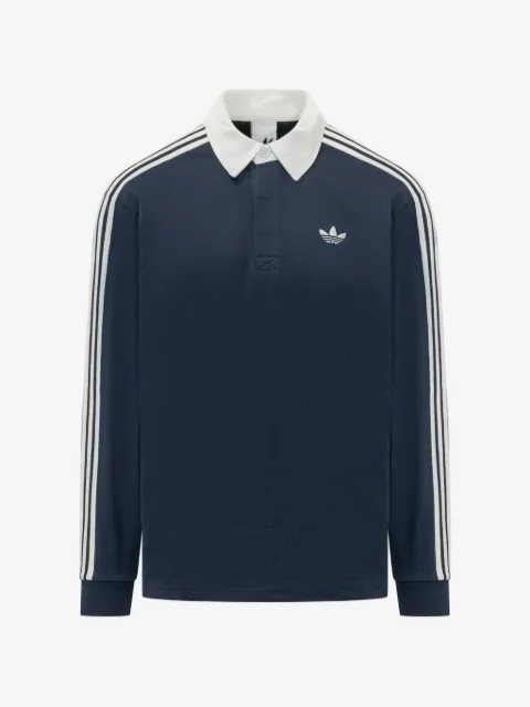 adidas 3-Stripes rugby long-sleeve polo