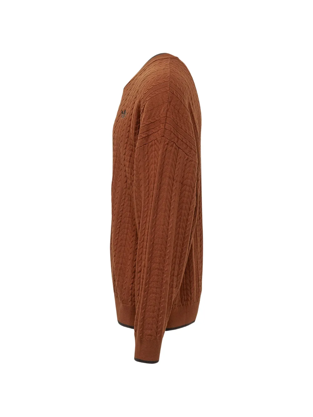 adidas cable-knit V-neck sweater Oranje