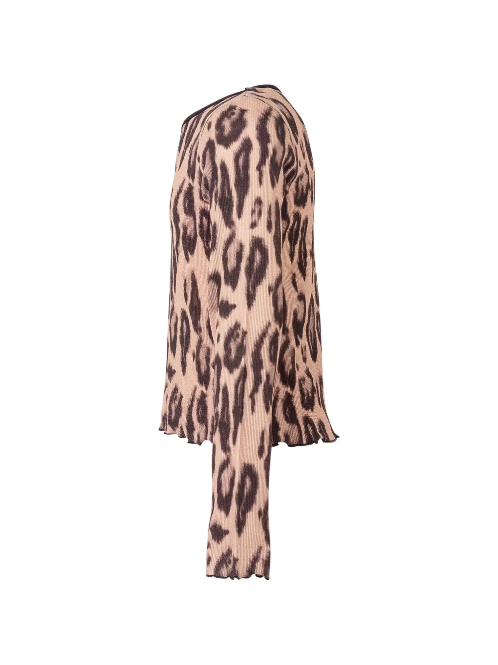 Stella McCartney Kids Geribbeld T-shirt met luipaard-print Beige
