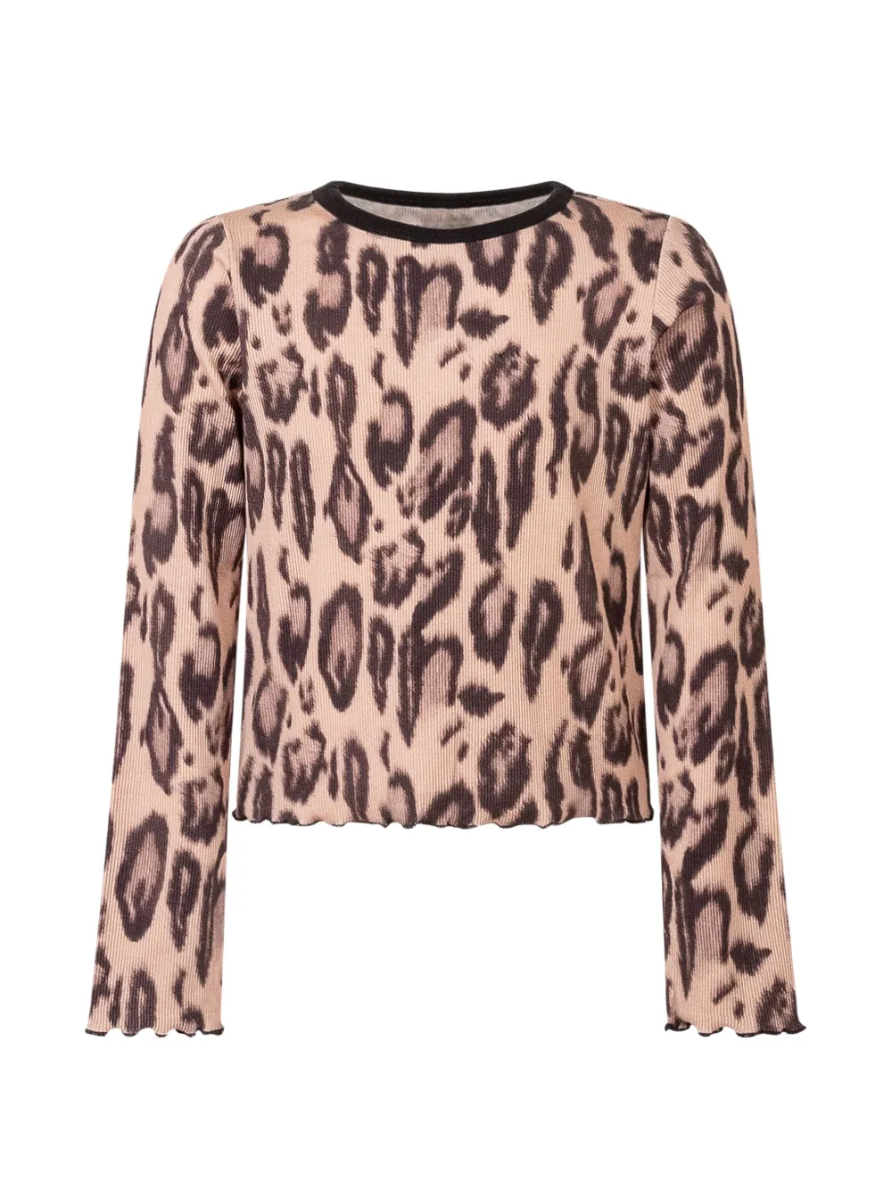 Stella McCartney Kids leopard-print ribbed T-shirt - Toni neutri