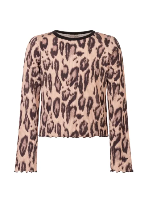 Stella McCartney Kids leopard-print ribbed T-shirt