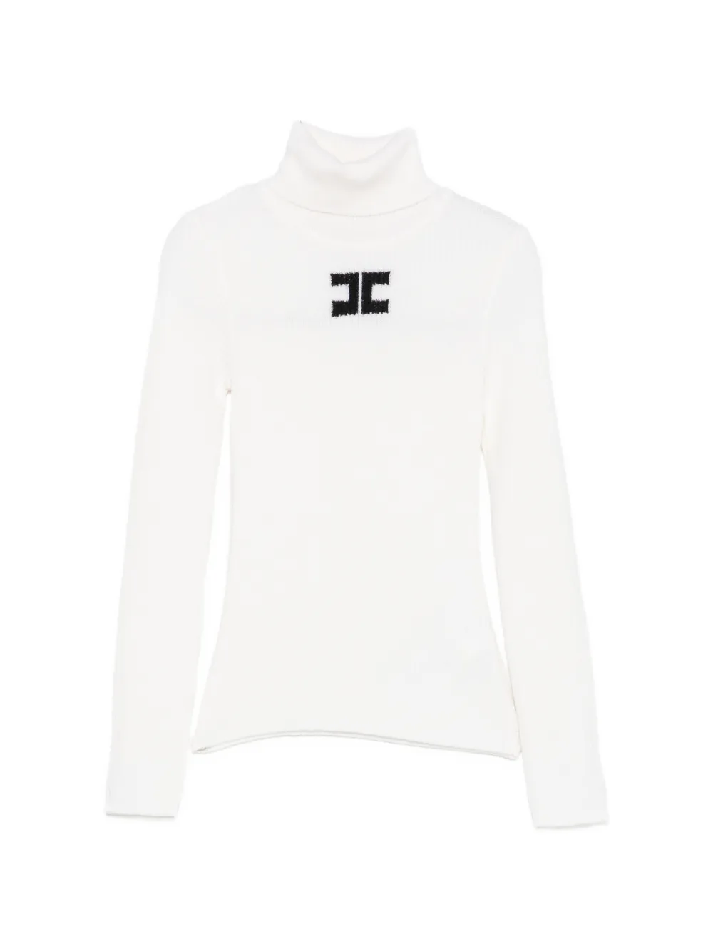 Elisabetta Franchi La Mia Bambina Rollkragenpullover mit Logo-Stickerei - Weiß