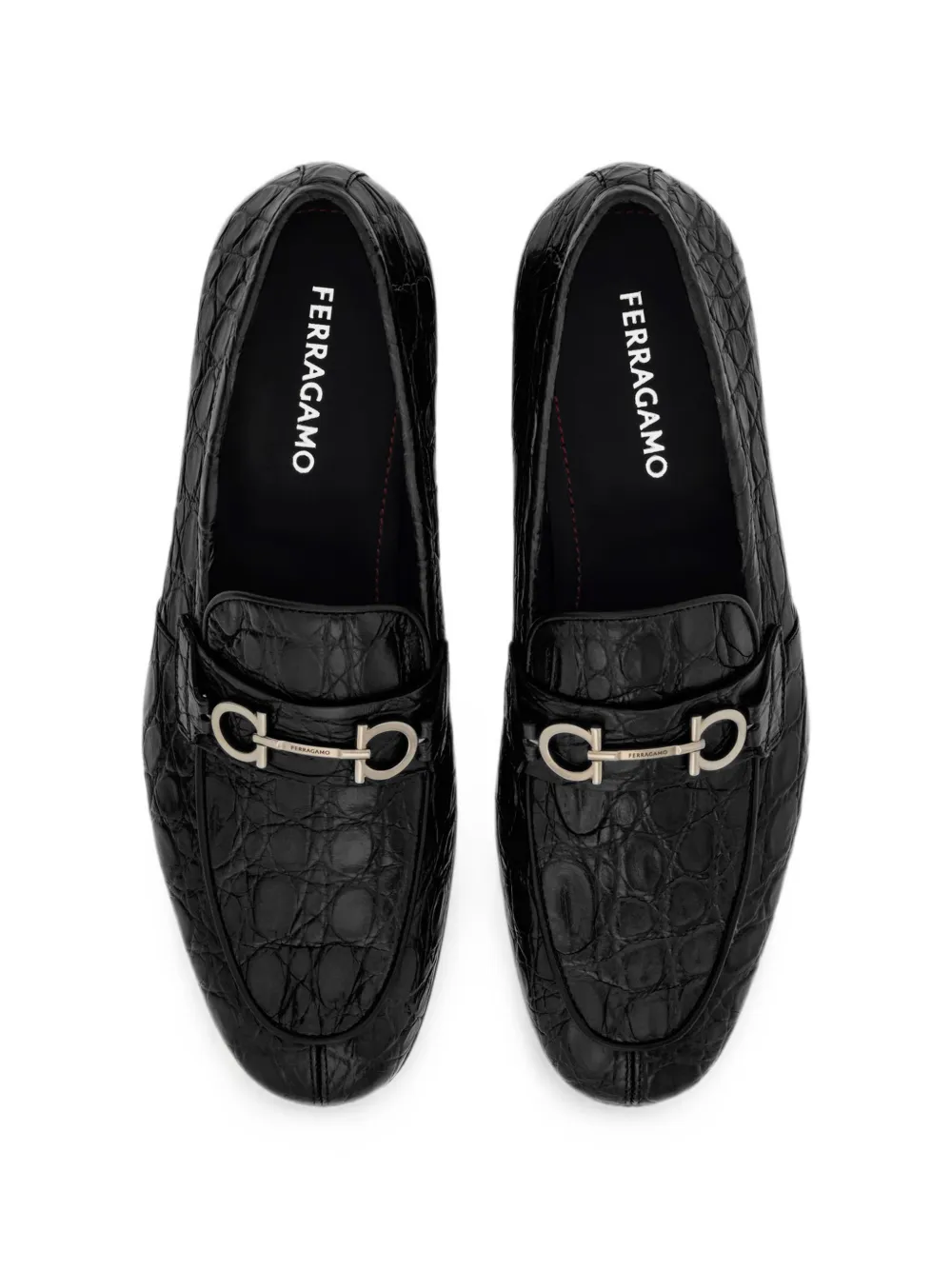 Ferragamo Mocassins met Gancini ornament Zwart