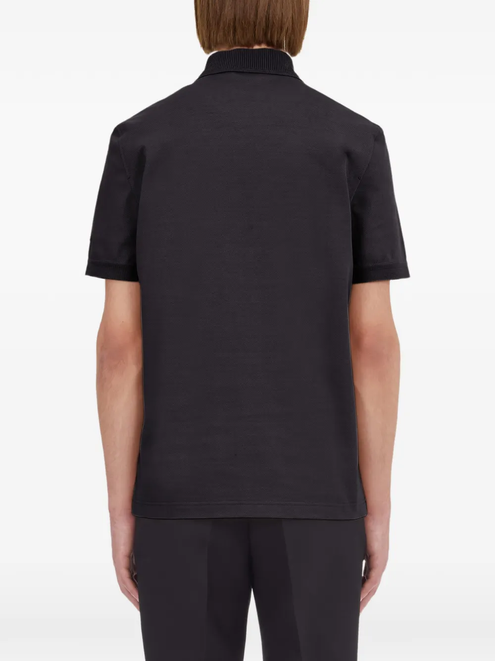 Ferragamo Poloshirt met ritskraag Zwart