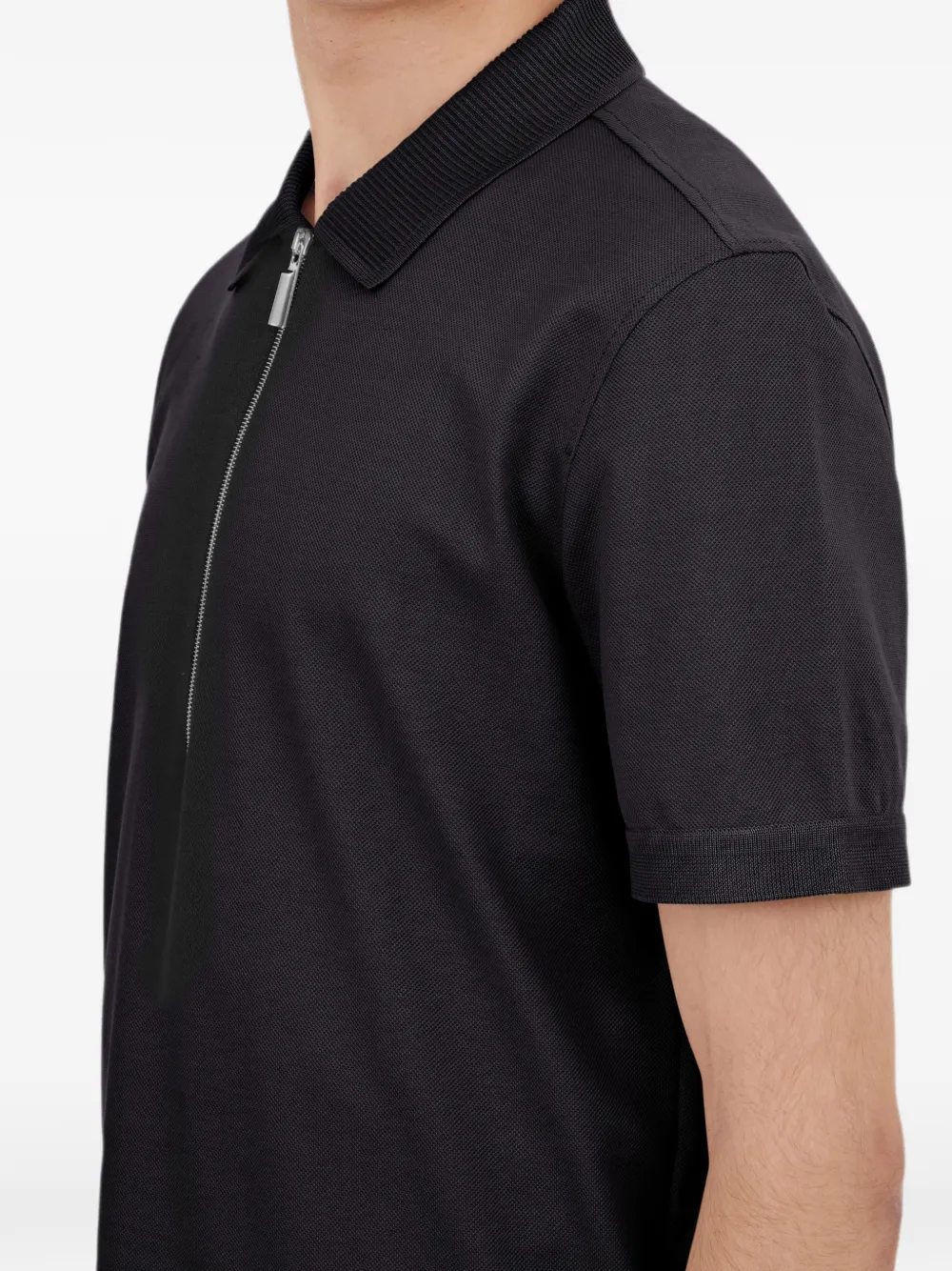 Ferragamo Poloshirt met ritskraag Zwart