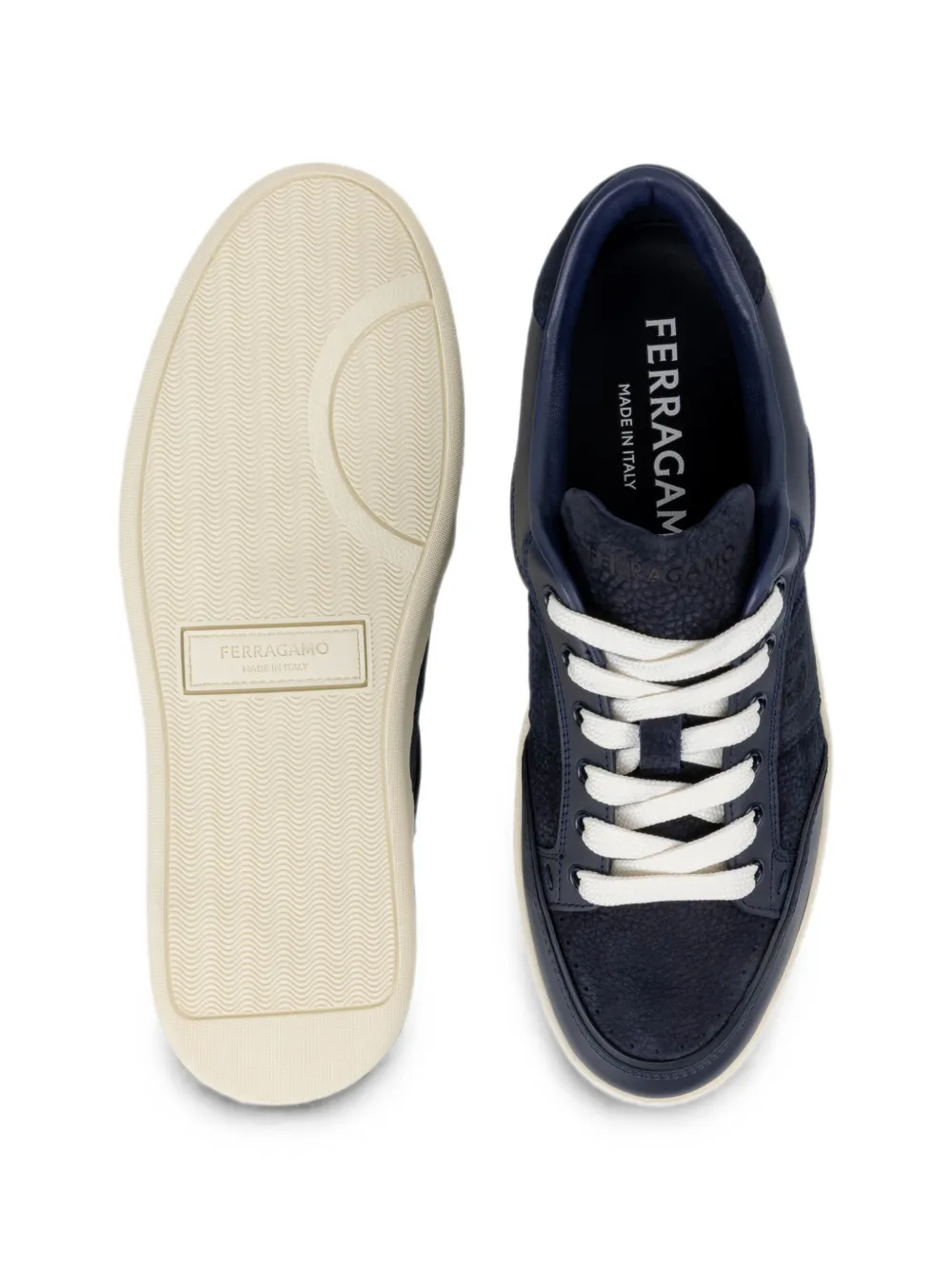 Ferragamo Low-top sneakers with signature Blauw