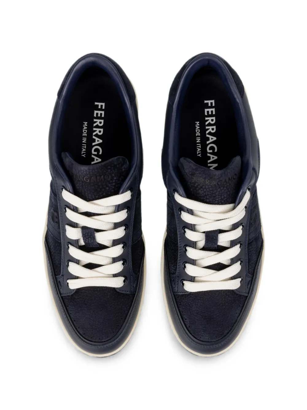 Ferragamo Low-top sneakers with signature Blauw