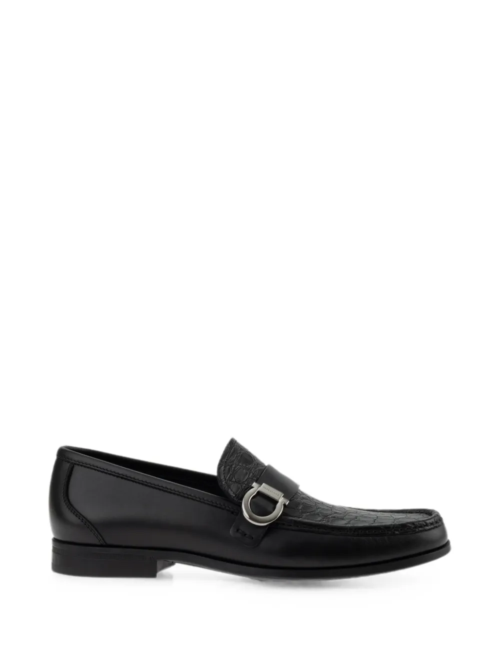 Ferragamo loafers with Gancini ornament - Nero