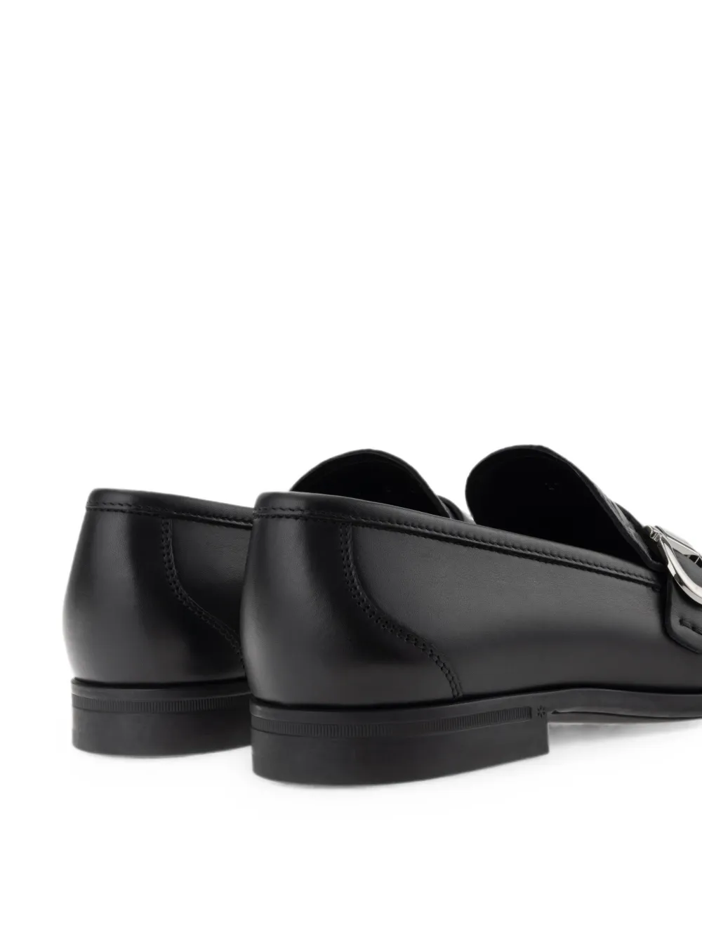 Ferragamo Loafers met Gancini ornament Zwart