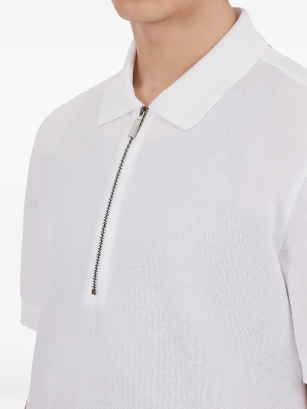 Ferragamo Poloshirt met ritskraag Wit