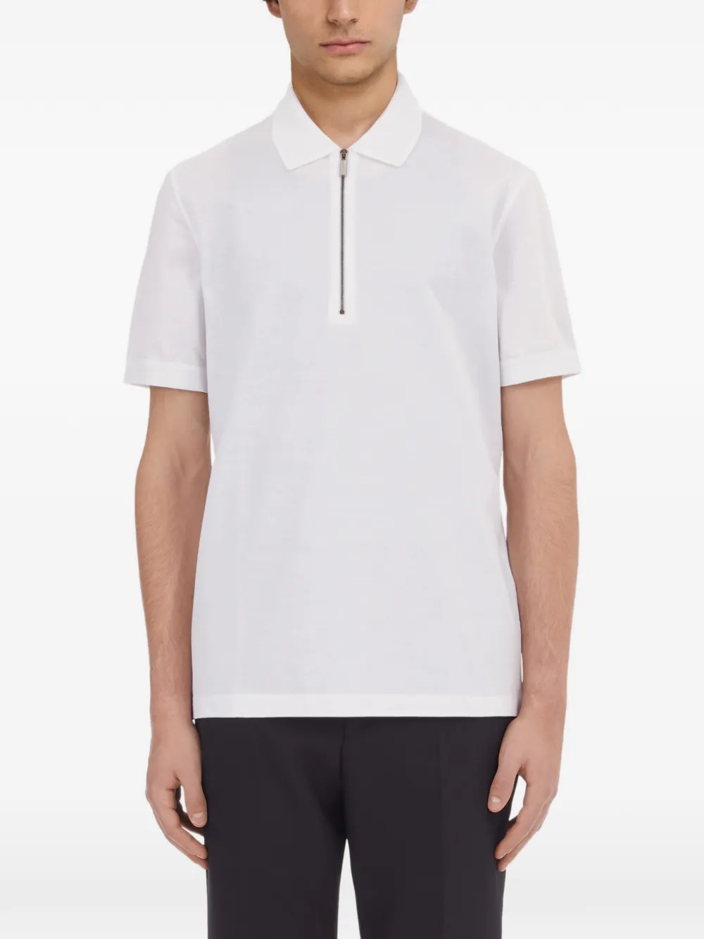 Ferragamo Poloshirt met ritskraag Wit