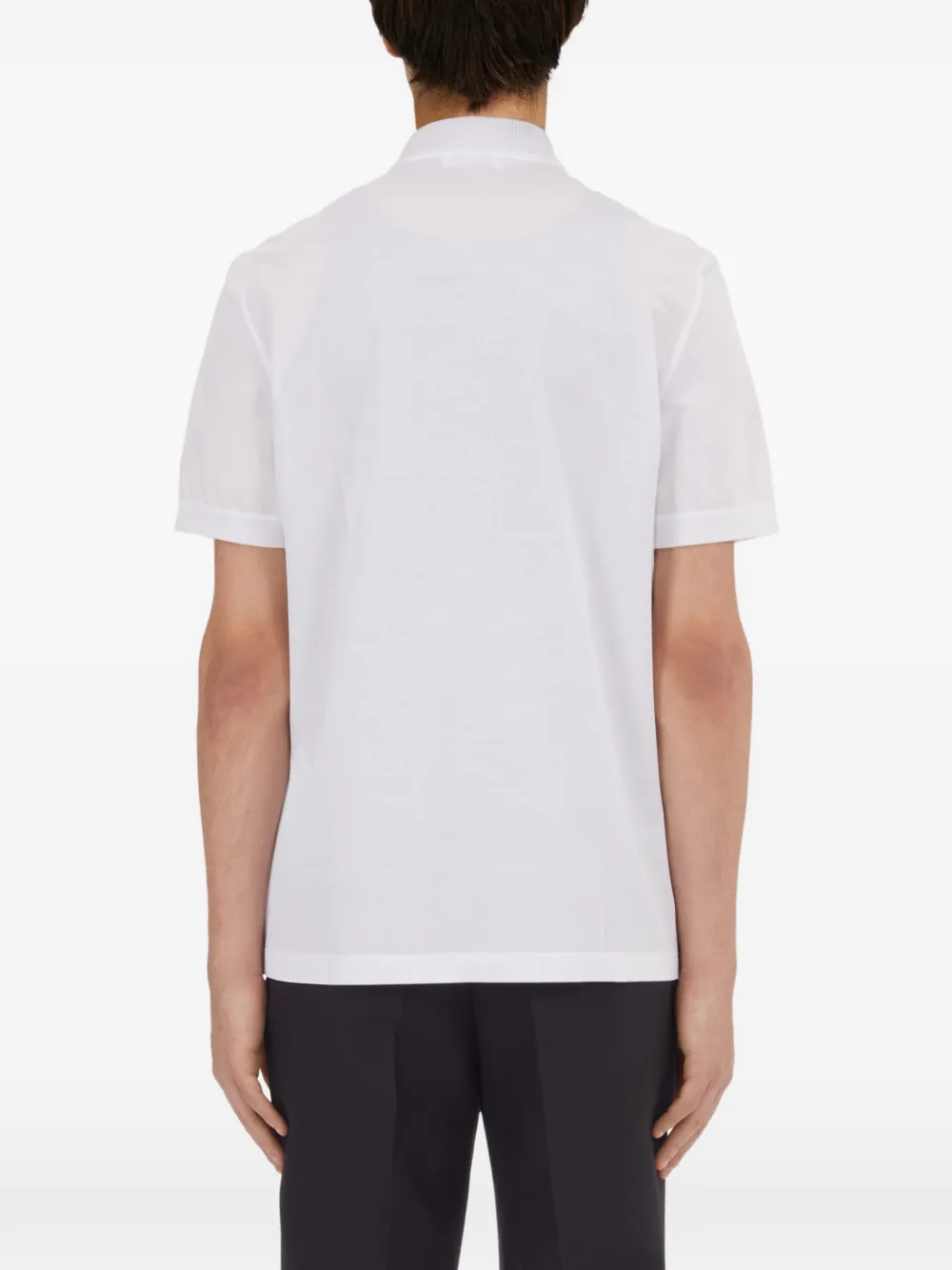 Ferragamo Poloshirt met ritskraag Wit