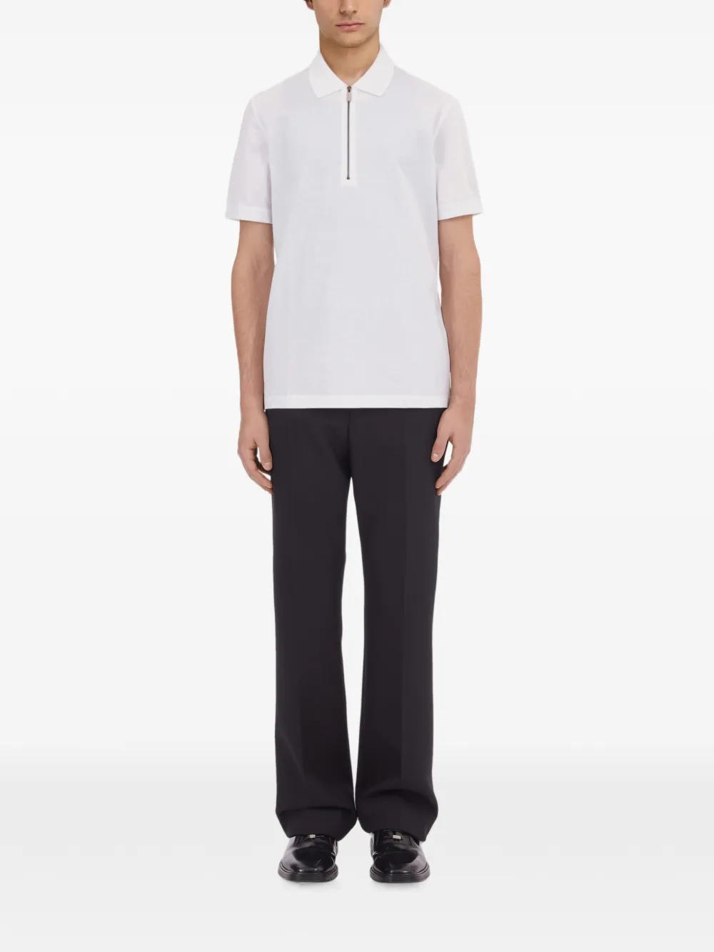Ferragamo Poloshirt met ritskraag Wit