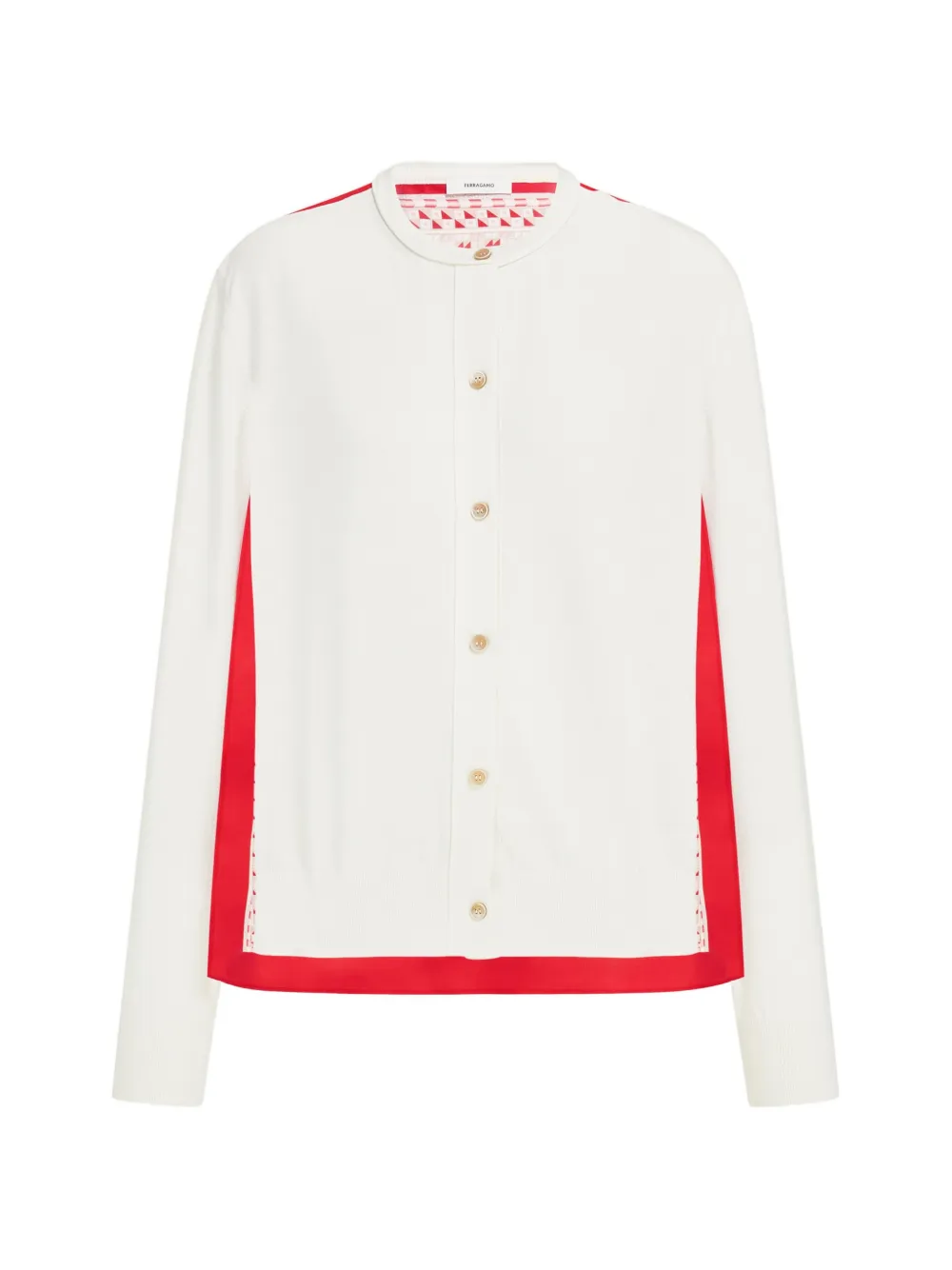 Ferragamo feather show print crew-neck cardigan - Weiß
