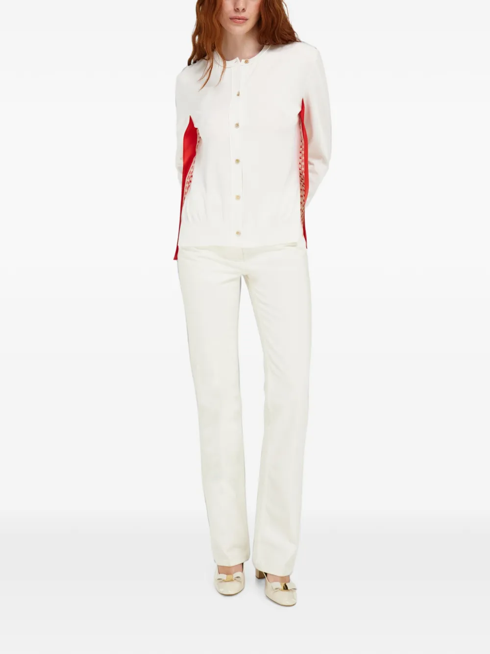 Ferragamo Vest met ronde hals en print Wit