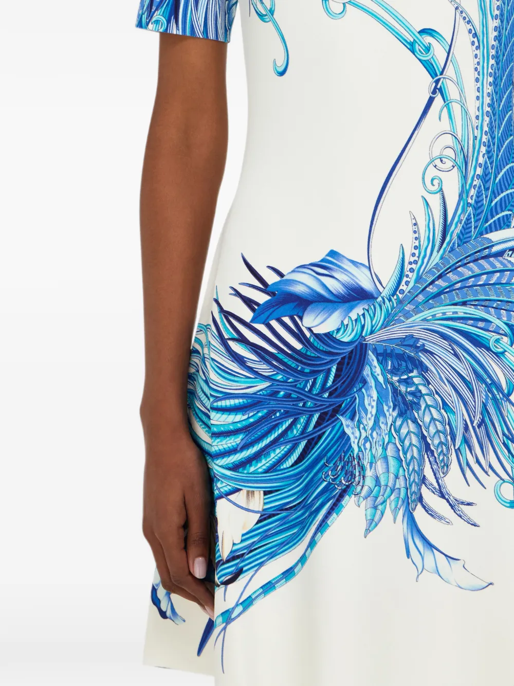 Ferragamo Jurk met veren-print Wit