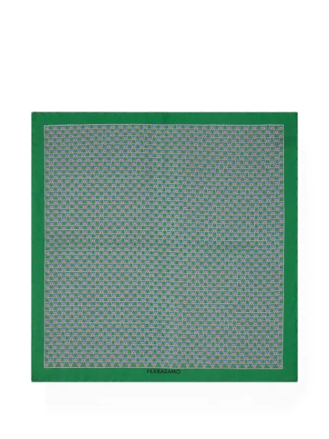 Ferragamo Tournament-print silk pocket square - Citymatch Capsule