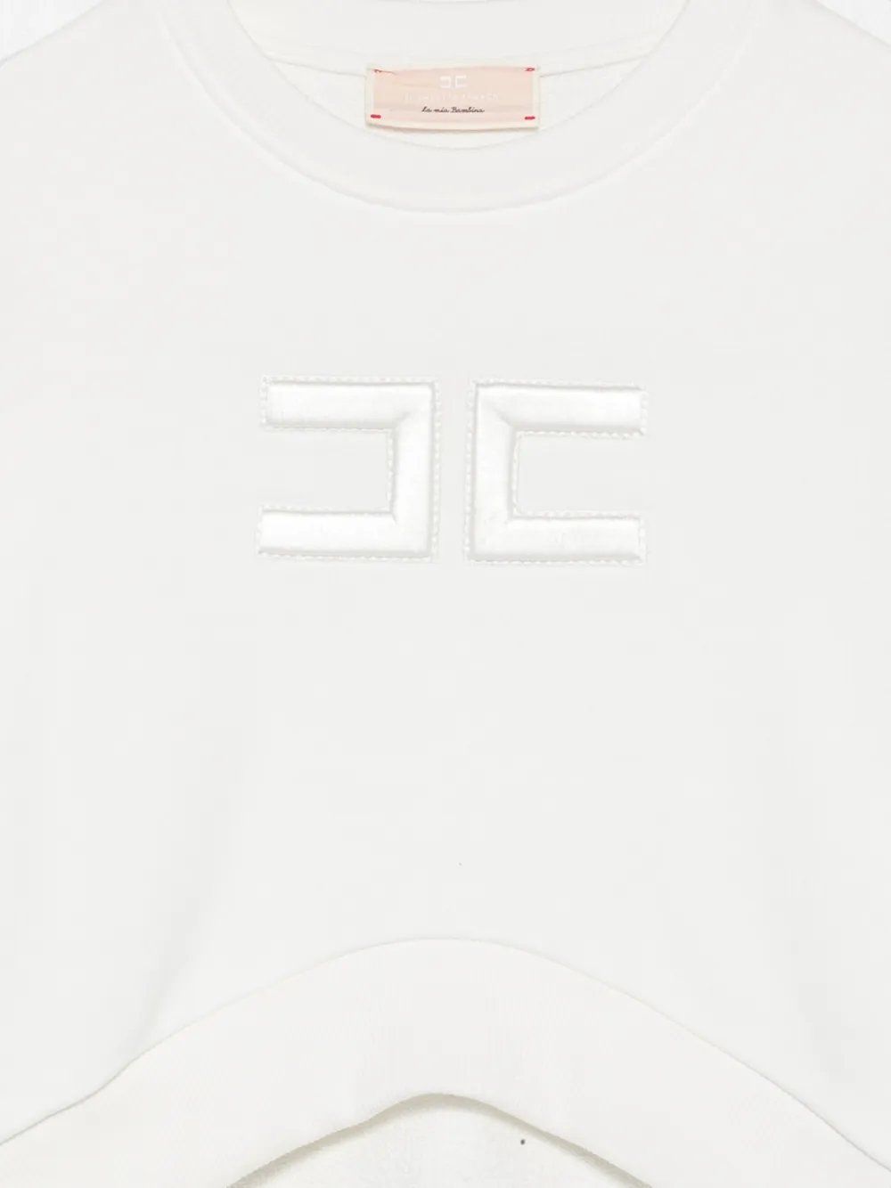 Elisabetta Franchi La Mia Bambina Cropped trui met logo-patch Wit
