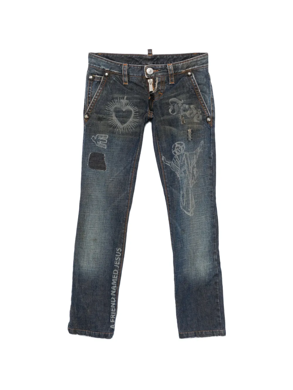 DSQUARED2 2000s graphic-print jeans - Blu